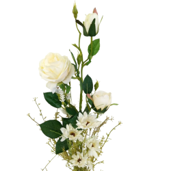 Kytice vázaná bílá růže 70 cm