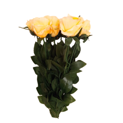 Růže kytice (12ks) žlutá s oranžovým středem 65 cm