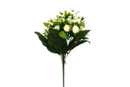 Růže kytice bílá 18 poupat 44 cm