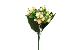 Růže kytice krémová 18 poupat 44 cm
