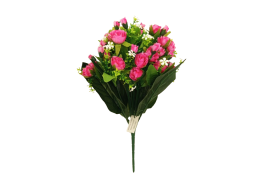 Růže kytice tm. růžová 18 poupat 44 cm