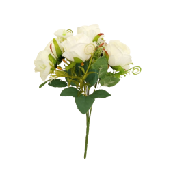 Růže kytička x5, bílá