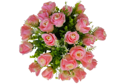 Růže kytice sv. růžová 24 květů 39 cm