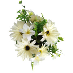 Gerbera kytice krémová 35 cm