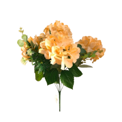 Hortenzie kytice broskvová 47 cm