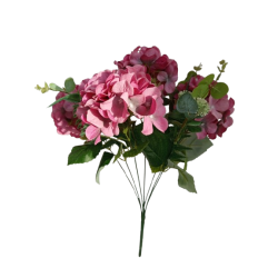 Hortenzie kytice starorůžová 47 cm