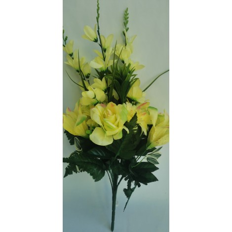 Kytice lilie, růže, gerbera, 6 bar.