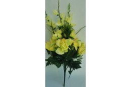 Kytice lilie, růže, gerbera zelená 57 cm