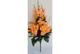 Kytice lilie, růže, gerbera oranžová 57 cm