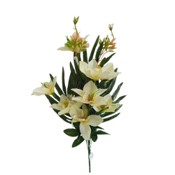 Kytice orchidej s palmovým listem sv. žlutá 50 cm