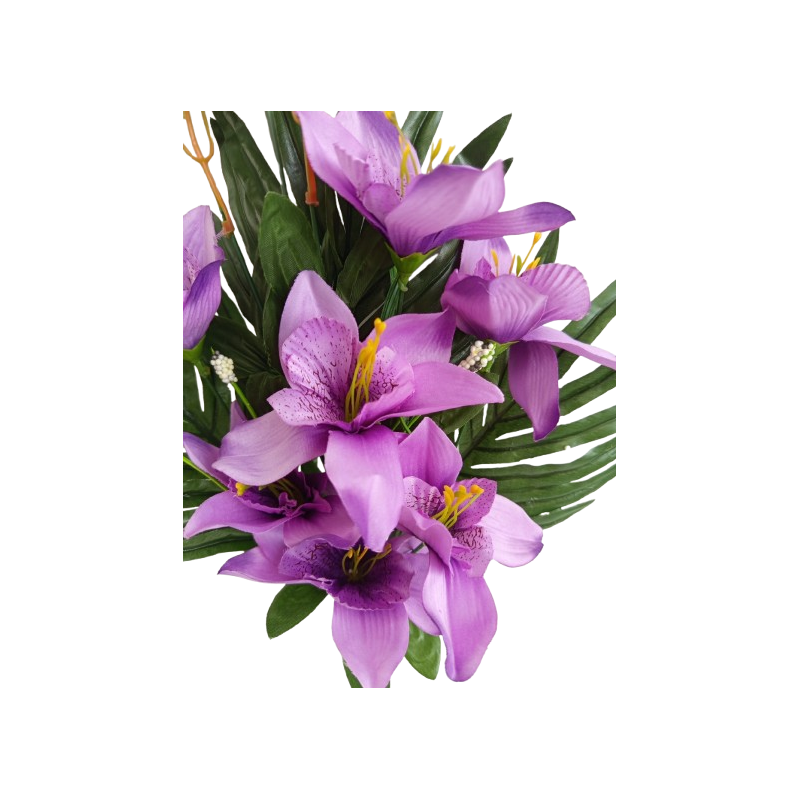 Kytice orchidej s palmovým listem, 6 barev