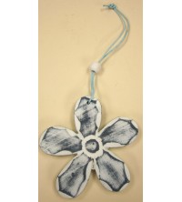 Závěsná dřevěná dekorace kytka 2 ks 8*16 cm