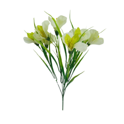 Alstromerie kytice bílo-zelená 40 cm