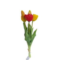 Tulipán svazek 5 ks žluto-červený 39 cm