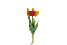 Tulipán svazek 5 ks žluto-červený 39 cm