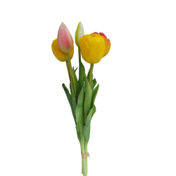 Tulipán svazek 5 ks žluto-oranžový 39 cm