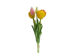 Tulipán svazek 5 ks žluto-oranžový 39 cm
