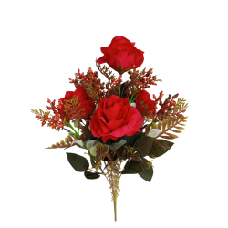 Růže kytice podzim červená 48 cm