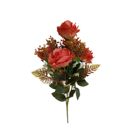 Růže kytice podzim cihlová 48 cm