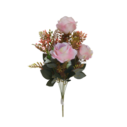 Růže kytice podzim růžovo-fialová 48 cm