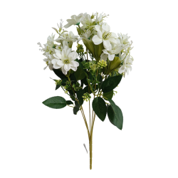 Trojpuk kytice bílá 47 cm