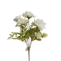 Růže kytice bílá 29 cm