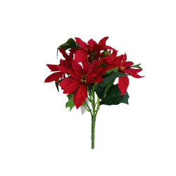 Poinsettie kytice červená malá 20 cm