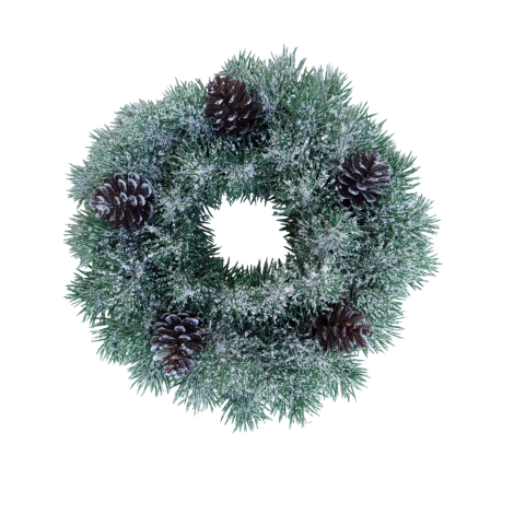 Věnec chvojový ojíněný, 28 cm