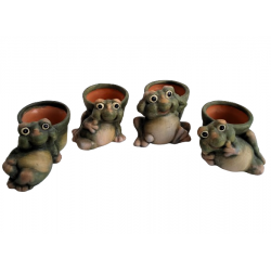 Květináč s žábou sada 4 ks