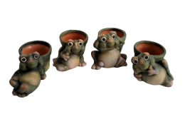Květináč s žábou sada 4 ks 12*9 cm