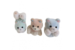 Medvídek flokovaný sada 4 ks 5 cm