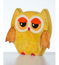 Sova podzim žlutá 17,5*4,8*15,7 cm