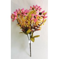 Kvetoucí tráva s kapradinou fialovo-bílá 34 cm