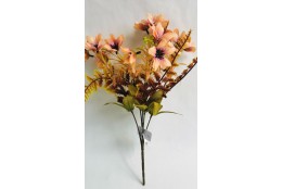 Kvetoucí tráva s kapradinou hnědo-fialová 34 cm