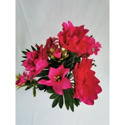 Kytice amarylis a lilie fuchsiová 40 cm