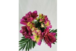Kytice amarylis a lilie fialovo-zelená 40 cm