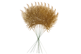 Větvička kapradí zlatá sada 12 ks 60 cm