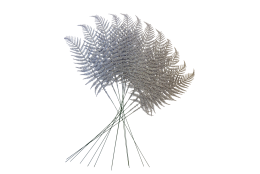 Větvička kapradí stříbrná sada 12 ks 60 cm