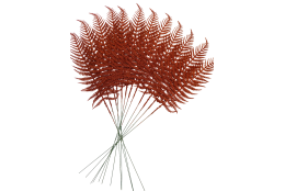 Větvička kapradí měděná sada 12 ks 60 cm