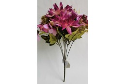 Kytice gerbera a lilie fialová 37 cm