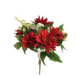 Gerbera kytice tm. červená 46 cm