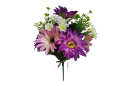 Gerbera kytice fialová žíhaná 35 cm
