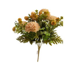 Jiřina bohatá kytice s přízdobou sv. oranžová 42 cm