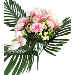 Karafiát smuteční kytice bílo-růžová 45 cm