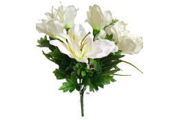 Amarylis kytice bílá 45 cm