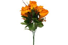 Růže kytice s hortenzií oranžová 46 cm