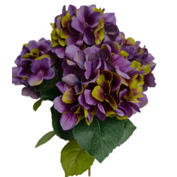 Hortenzie kytice tm. fialová 46 cm