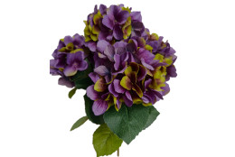 Hortenzie kytice tm. fialová 46 cm