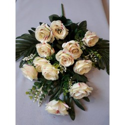 Růže kytice smuteční bílo-růžová 59 cm