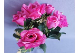 Růže kytice tm. růžová 29 cm
